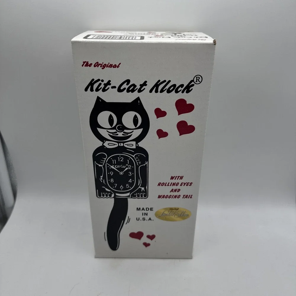 Kit-Cat Klock Hunter Green White Bow Rare OG box - not used only stored
